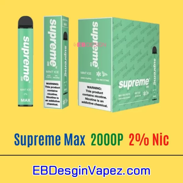 2000 puffs Mint ice - Supreme Max 2% Vape