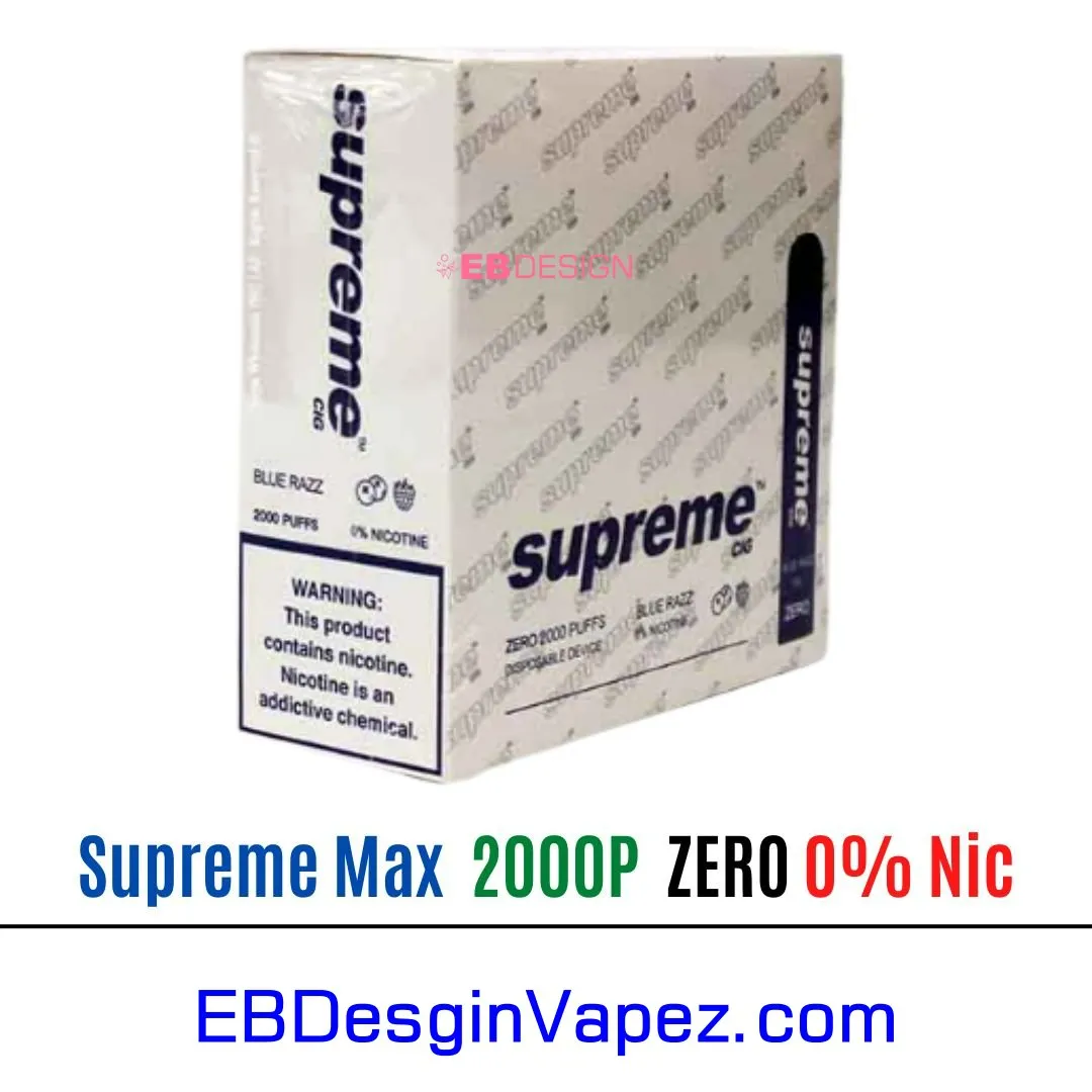 Supreme Max 0% Zero Nicotine - Blue Razz 2000 puffs