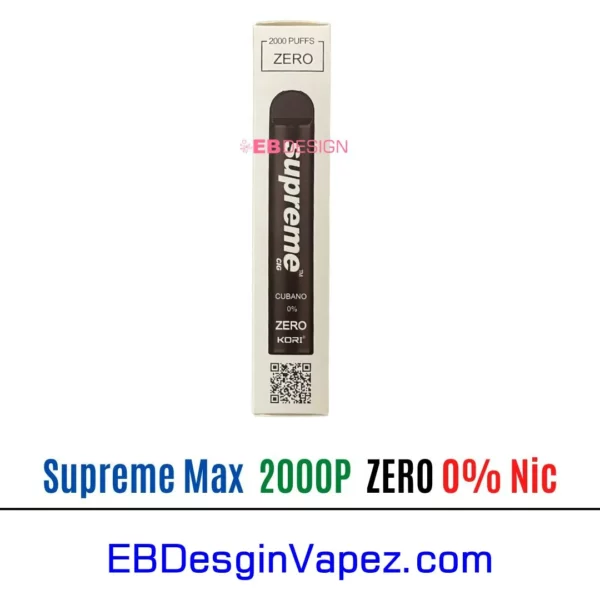 Supreme Max 0% Zero Nicotine - Cubano 2000 puffs