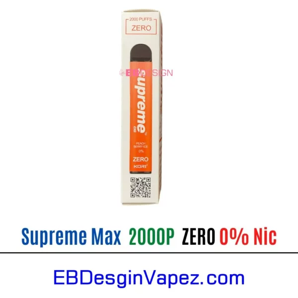 Supreme Max 0% Zero Nicotine - Peach Berry Ice 2000 puffs