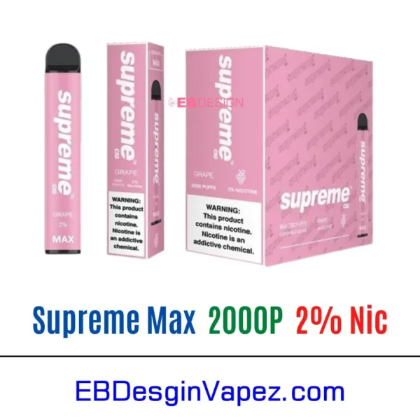 Supreme Max 2% Vape - Grape 2000 puffs
