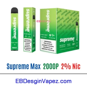 Supreme Max 2% Vape - Pure mint 2000 puffs