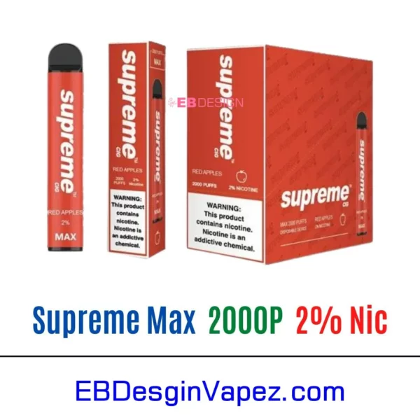 Supreme Max 2% Vape - Red apples 2000 puffs