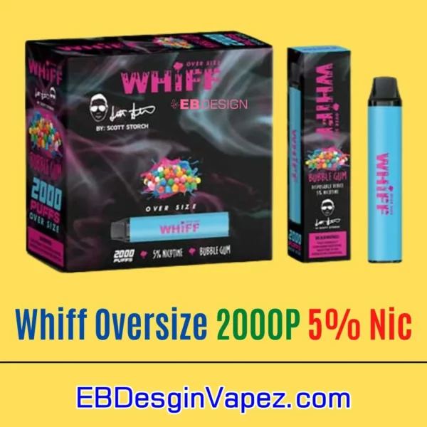 Whiff OverSize Vape - Bubblegum 2000 puffs