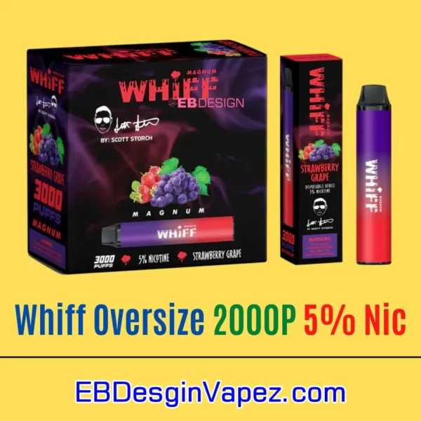 Whiff OverSize Vape - Strawberry Grape 2000 puffs